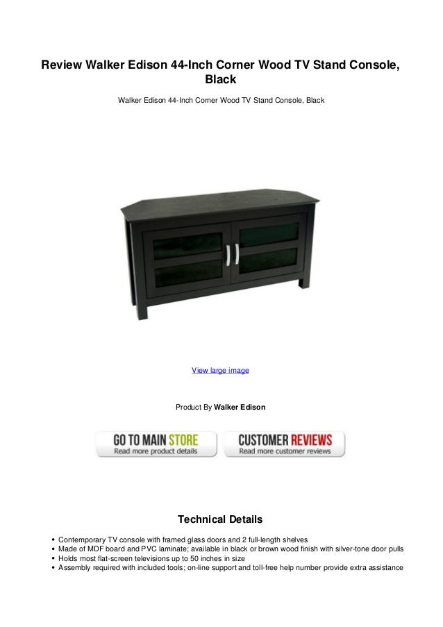 Review Walker Edison 44 Inch Corner Wood Tv Stand Console Black