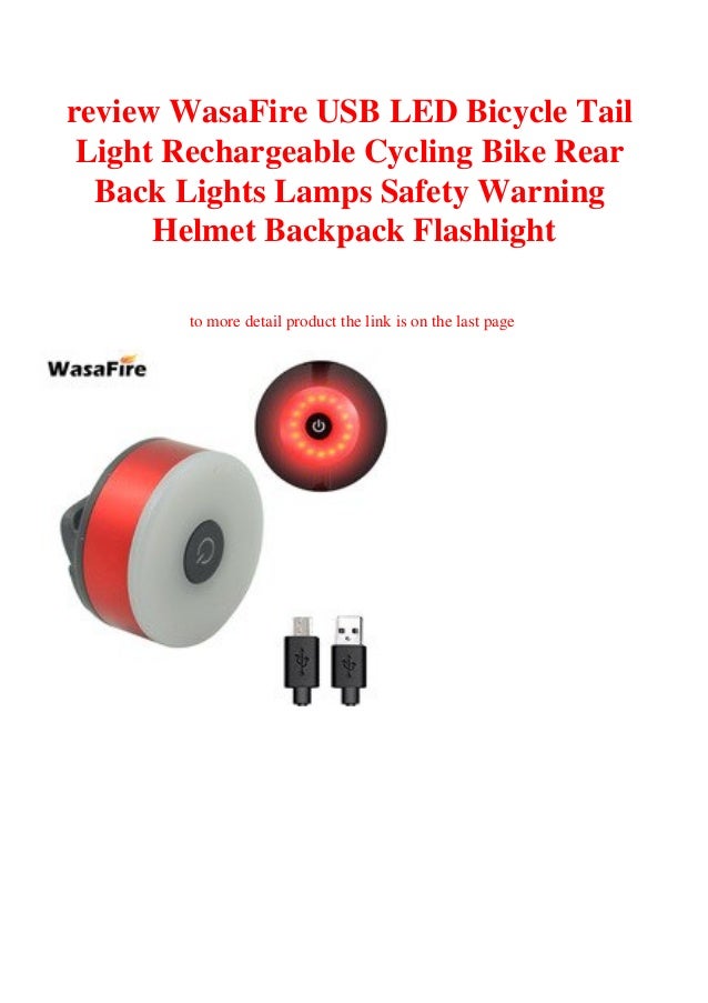 Bike Rear Tail Light LED USB Rechargeable Bicycle Helmet Backpack Warning Lamp