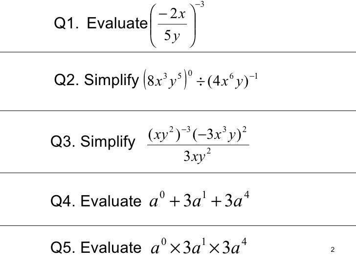Review Zero And Negative Law Of Indices