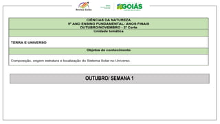 OUTUBRO/ SEMANA 1
 