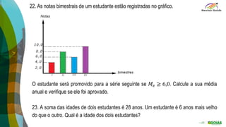 22. As notas bimestrais de um estudante estão registradas no gráfico.
 