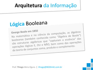 Arquitetura da Informação




Prof. Thiago Akira Ogura | thiago@8020mkt.com.br
 