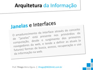 Arquitetura da Informação




Prof. Thiago Akira Ogura | thiago@8020mkt.com.br
 