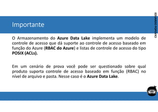 Corporativo | Interno
EDUARDO
POPOVICI
EDUARDO
POPOVICI
Importante
O Armazenamento do Azure Data Lake implementa um modelo...