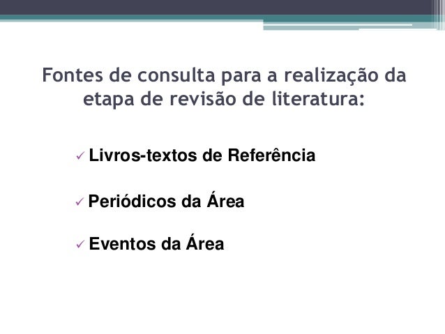 O que revisao de literatura
