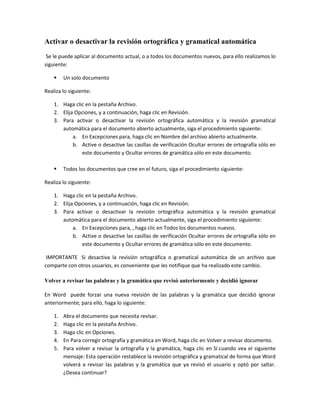 Revisar la ortografía y la gramática | PDF