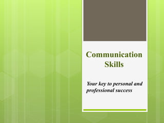 Communication
Skills
Your key to personal and
professional success
 