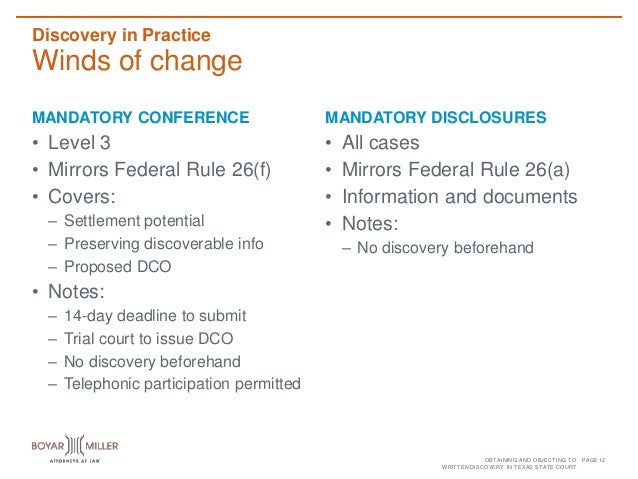 Discovery Of Information About Proposed >> Obtaining And Objecting To Written Discovery In Texas State Court Discovery Of Information About Proposed >> Obtaining And Objecting To Written Discovery In Texas State Court
