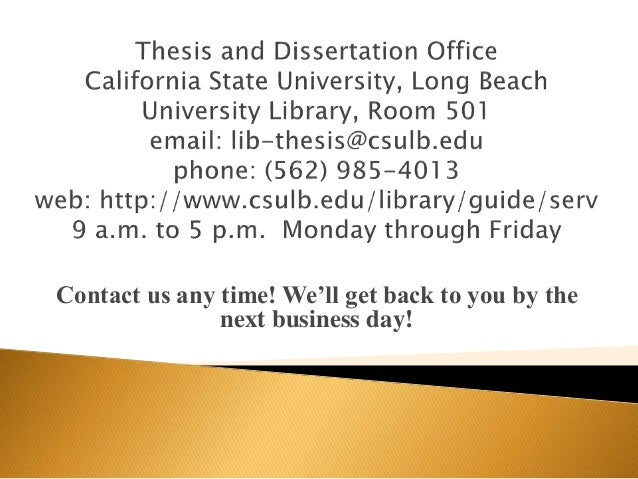 Thesis office csulb