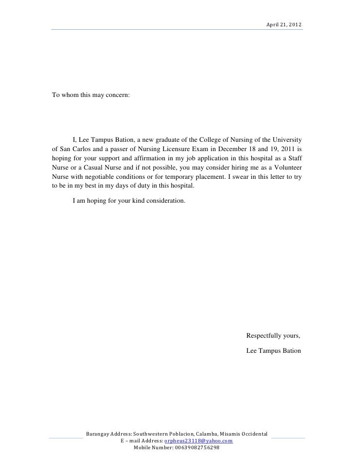 Revised Application Letter (Edition April 2012)