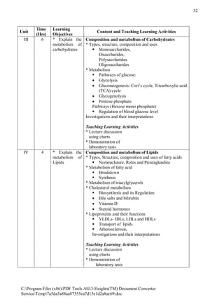 Revised B. Sc. Nursing Syllabus | PDF