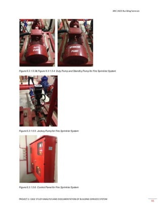 ARC 2423 Building Services
PROJECT 2: CASE STUDY ANALYSISAND DOCUMENTATION OF BUILDING SERVICES SYSTEM
66
Figure 6.3.1.5.3& Figure 6.3.1.5.4: Duty Pump and Standby Pump for Fire Sprinkler System
Figure 6.3.1.5.5: Jockey Pump for Fire Sprinkler System
Figure 6.3.1.5.6: Control Panel for Fire Sprinkler System
 