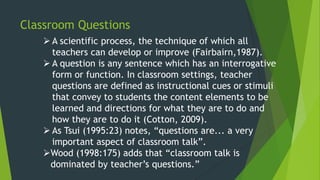 Revised classroom question presentation | PPTX