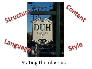 Stating the obvious… 