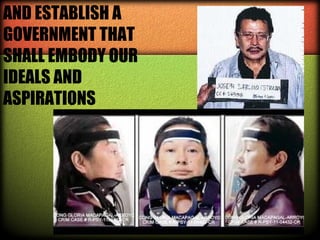 AND ESTABLISH A
GOVERNMENT THAT
SHALL EMBODY OUR
IDEALS AND
ASPIRATIONS

 