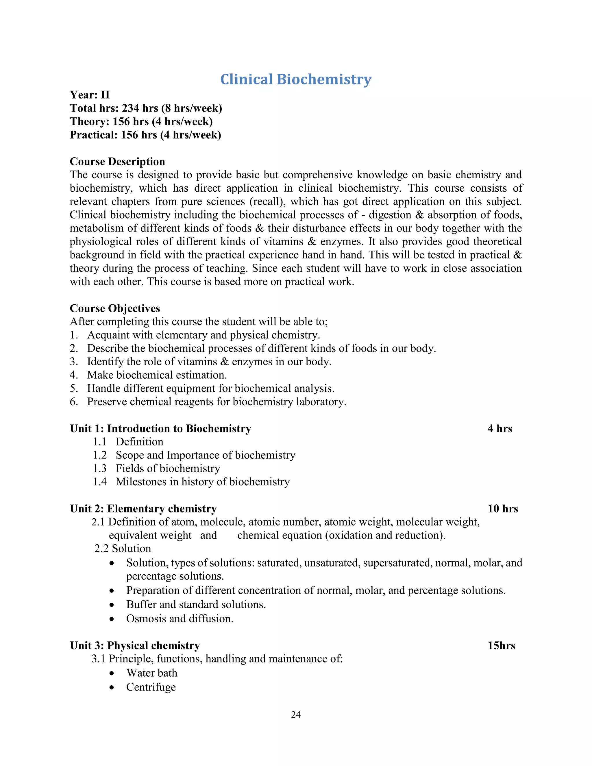Revised Curriculum of Certificate in Medical Laboratory Technology(CMLT ...
