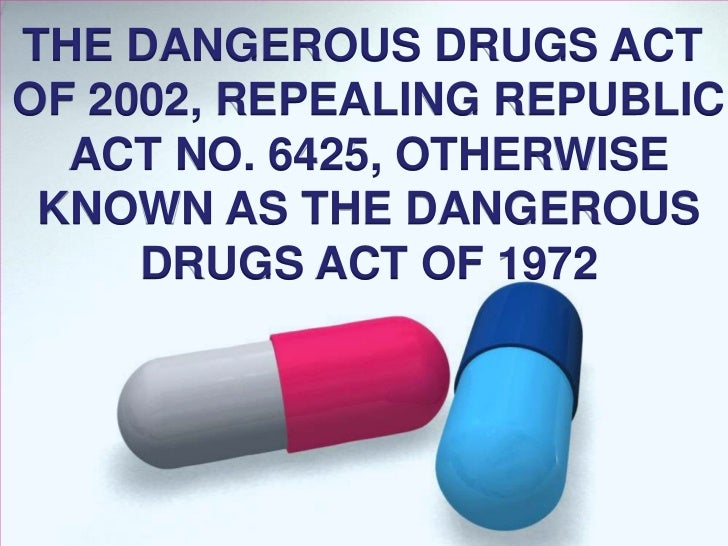 Revised dangerous drug act