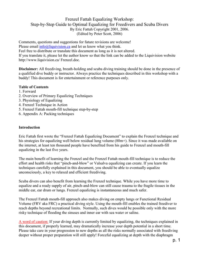 Illustrated Frenzel maneuver How to Equalize Ear Pressure PDF