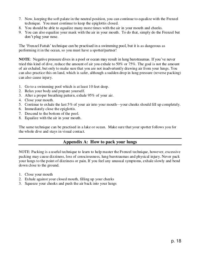 Illustrated Frenzel maneuver How to Equalize Ear Pressure