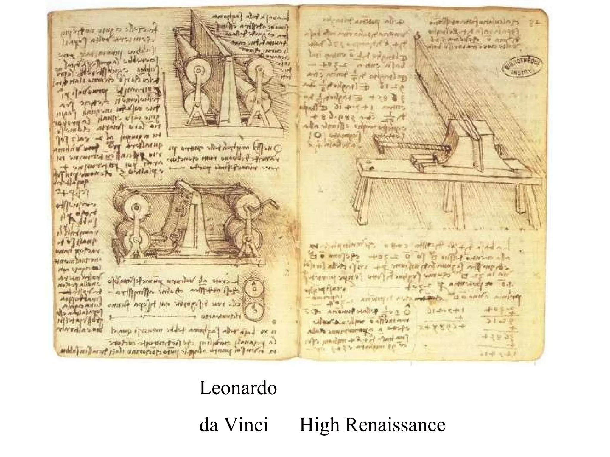 Leonardo  da Vinci  High Renaissance 