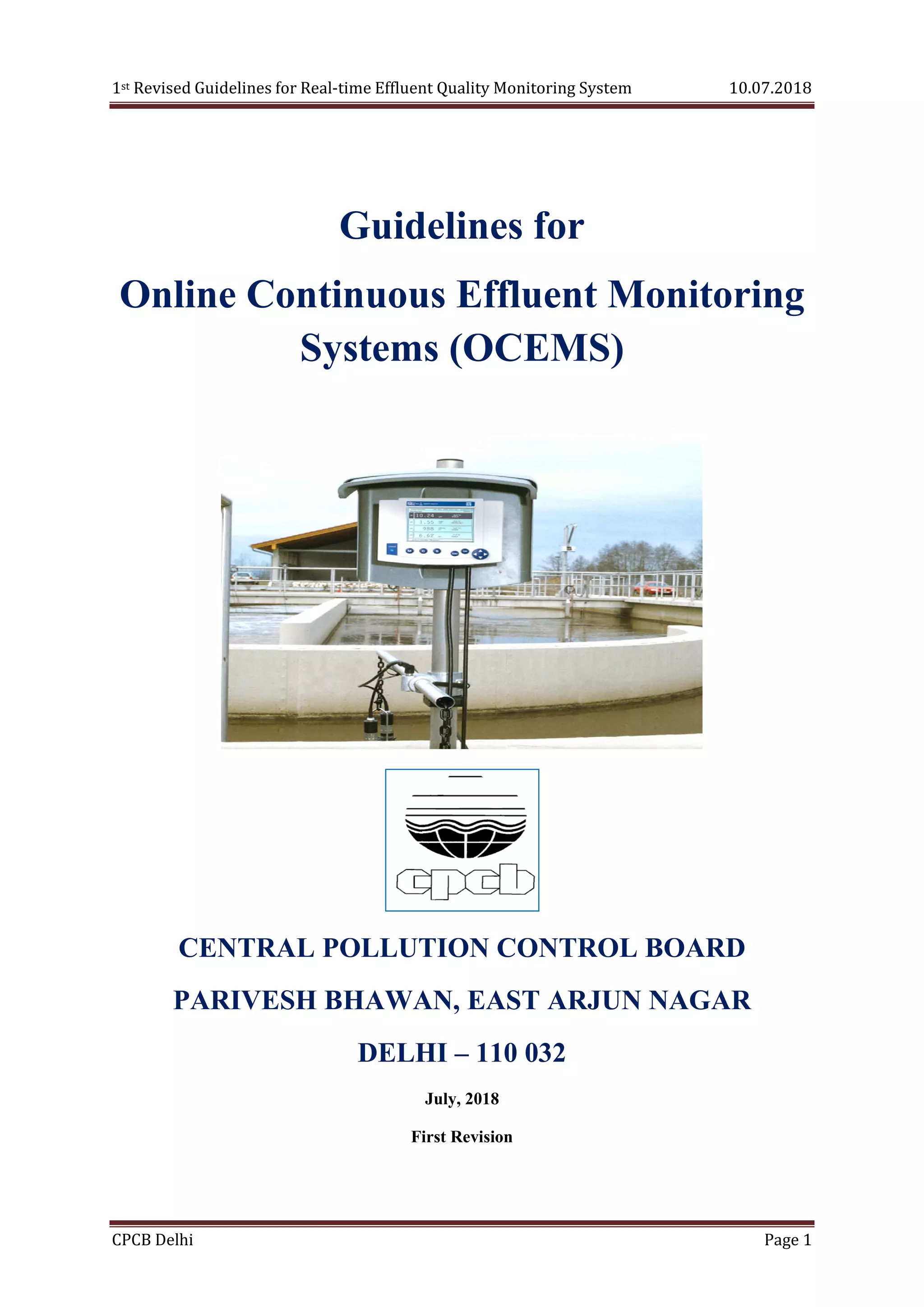 Revised Guidelines for Realtime Effluent Quality Monitoring System