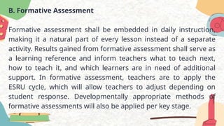 REVISED GUIDELINES ON CLASSROOM ASSESSMENT, GRADING SYSTEM, AND AWARDS ...