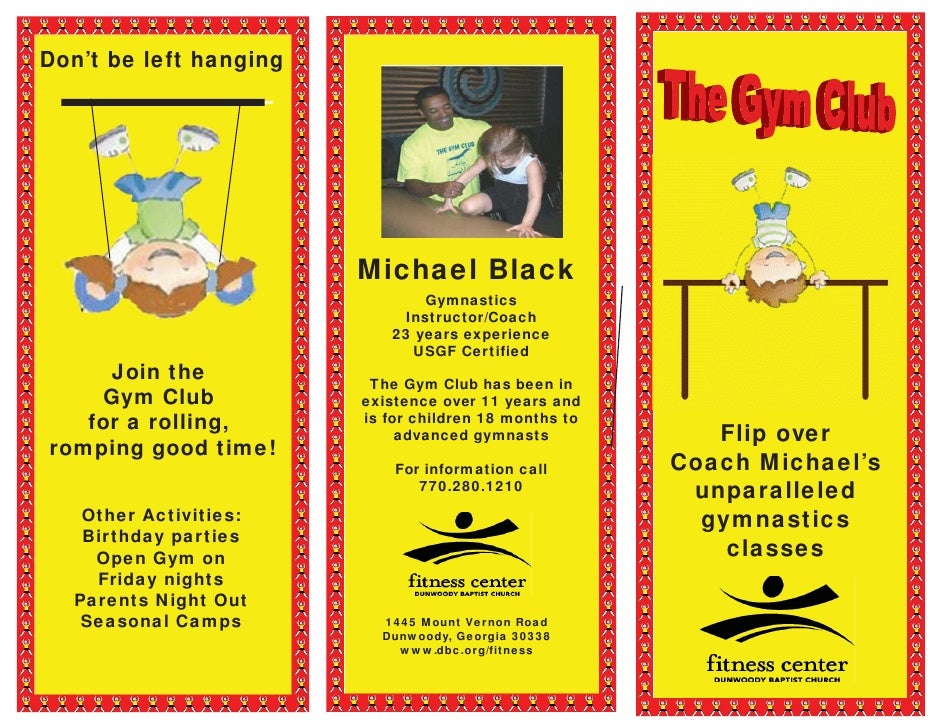 revised gymnastics brochure gymnastics classes canceled flyer