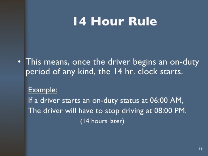 Revised Hours Of Service Training For Drivers