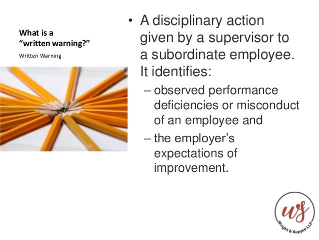 how to deliver a written warning written warning