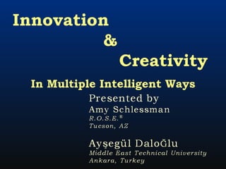 Innovation  &  Creativity  In Multiple Intelligent Ways 