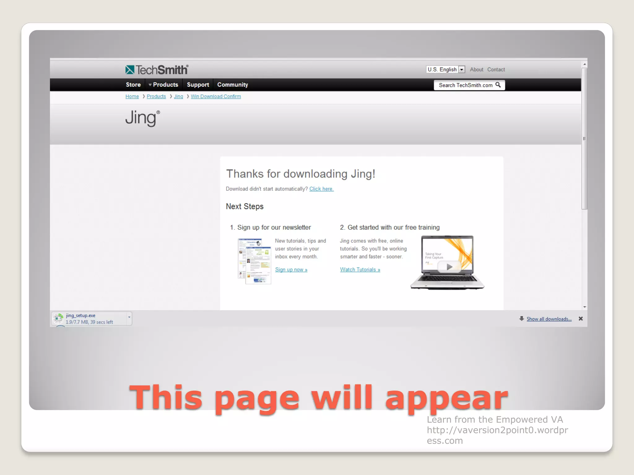 This page will appearLearn from the Empowered VA
http://vaversion2point0.wordpr
ess.com
 