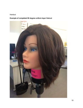 19
Handout
Example of completed 90 degree uniform layer Haircut
 