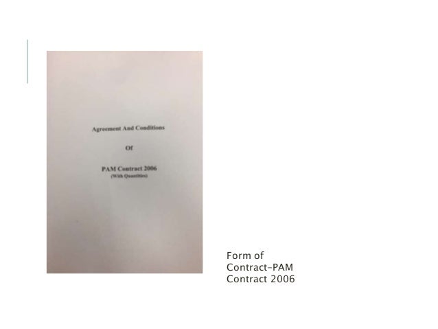 Pam form of contract 2006 with quantities free downloads