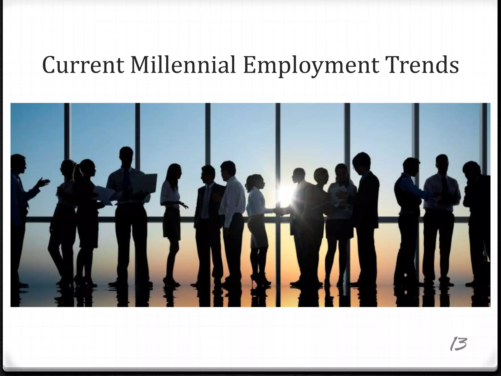 Current Millennial Employment Trends
13
 