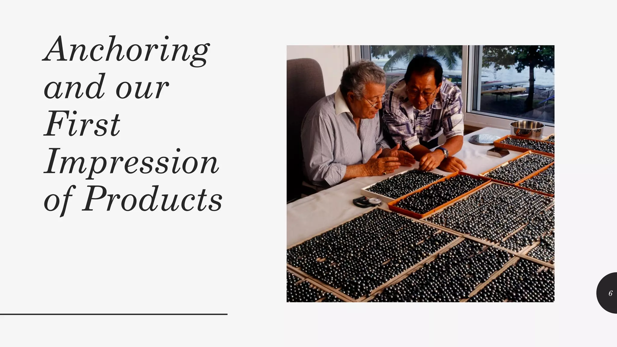 Anchoring
and our
First
Impression
of Products
6
 