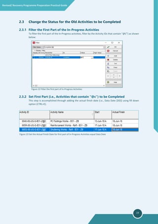 Recovery Filter Coding Revised recovery programme preparation practical guide rev.00