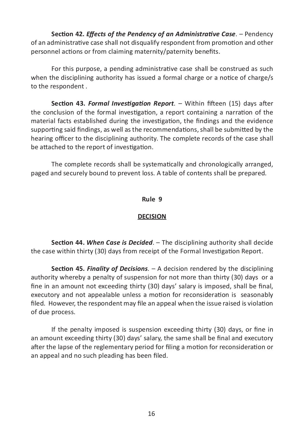 Revised rules on administrative cases in the civil service