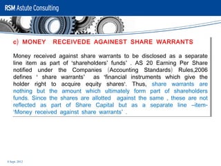 Warrants Financial Instruments Revised schedule vi presentation | PPT