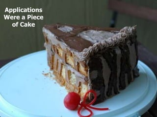 Applications
Were a Piece
  of Cake
 