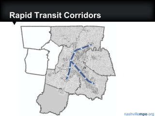 A Bold, New Vision for Mass TransitClarksvilleSpringfieldGallatinFUTURE REGIONAL CORRIDOR SERVICELebanonNashvilleDicksonFUTURE LOCAL TRANSIT SERVICEFranklinMurfreesboroColumbia