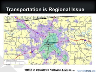 Transportation is Regional IssueWORK in Downtown Nashville, LIVE in…..