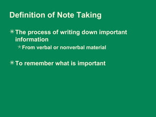 Note Taking Strategy | PPT