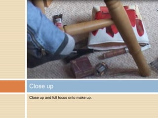 Close up and full focus onto make up.Close up