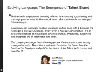 Agenda


     1   The Power of Brands


     2   How Marketers Think About Branding


     3   Your Talent Brand


     4 ...