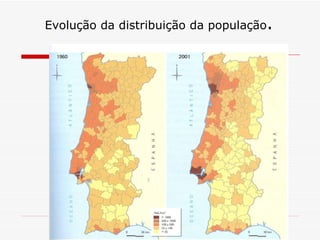 Evolução da distribuição da população . 