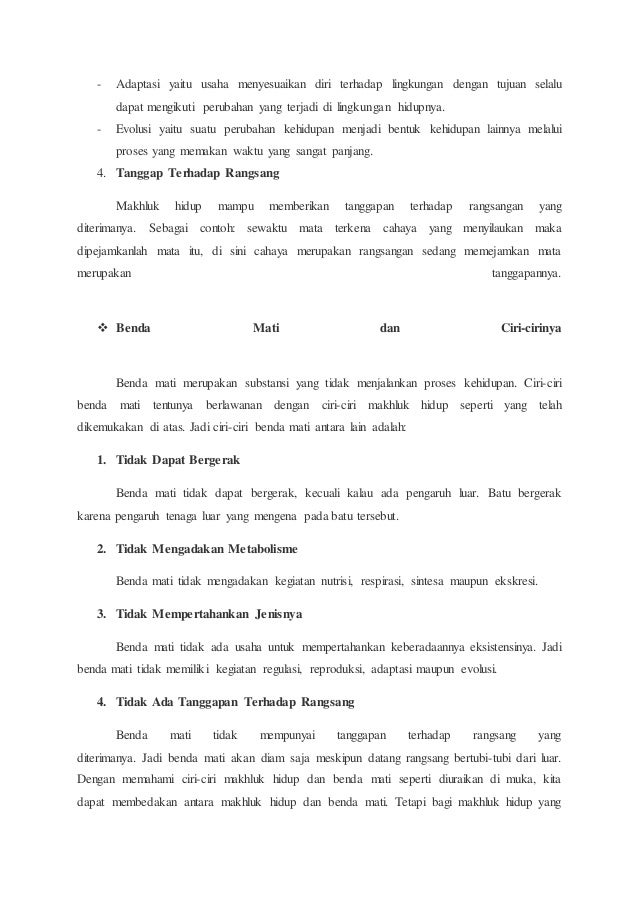Materi Ipa Kelas 3 Sd Mi