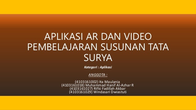 Revisi Aplikasi Ar Dan Video Pembelajaran Susunan Tata Surya