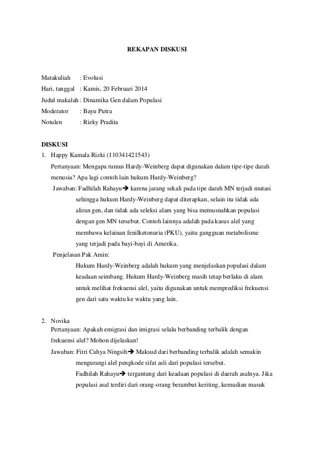 Revisi dinamika gen dalam populasi kel.4