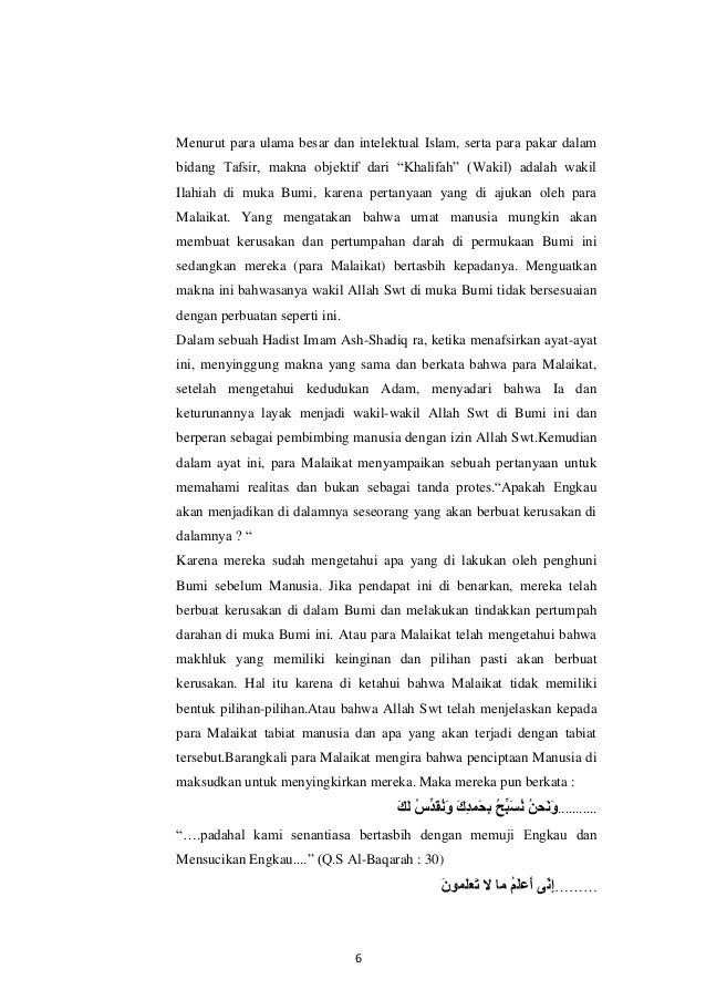 Tafsir Surat Al Baqarah Ayat 30 Dan Surat Al An Am Ayat 165