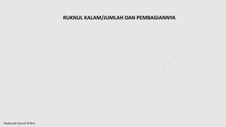 Madrasah SyarofAl-Ilmi
RUKNUL KALAM/JUMLAH DAN PEMBAGIANNYA
 